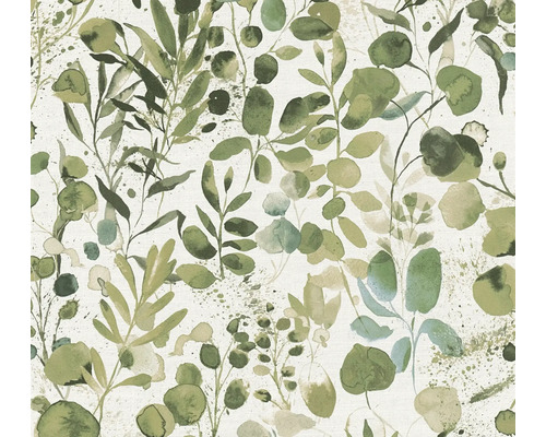 Vliestapete 39697-1 Pint Walls 2 Blätter Aquarell weiß grün