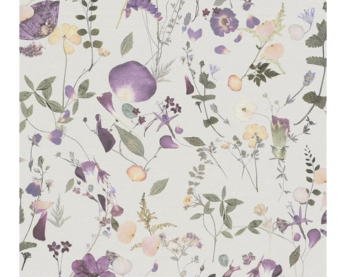 Vliestapete 39746-2 Pint Walls 2 Blümchen Gräser creme lila Tapete mit Blumenmuster
