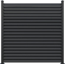 Sichtschutzzaun aus Aluminium mit horizontalen Lamellen
