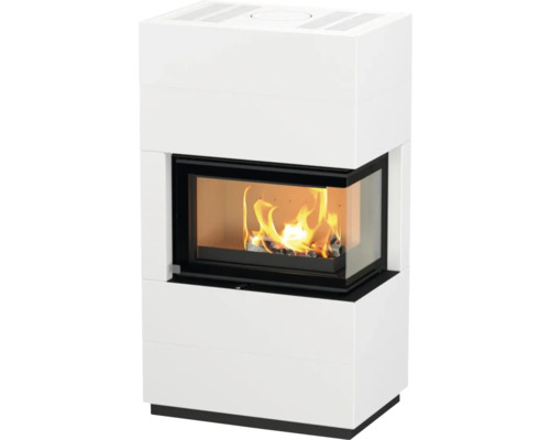 Kaminofen mit Brennkammer und Holzfeuer