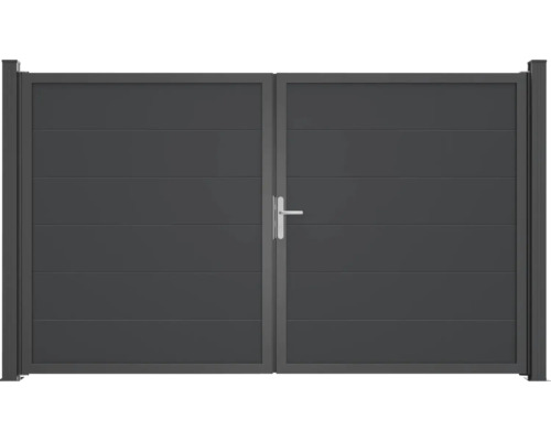Doppeltor GroJa BasicLine Nova DIN rechts vormontiert ohne Pfosten 300 x 180 cm anthrazit Doppeltor GroJa BasicLine Nova DIN rechts vormontiert ohne Pfosten 300 x 180 cm anthrazit
