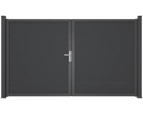 Doppeltor GroJa BasicLine Nova DIN links vormontiert ohne Pfosten 300 x 180 cm anthrazit Doppeltor GroJa BasicLine Nova DIN links vormontiert ohne Pfosten 300 x 180 cm anthrazit