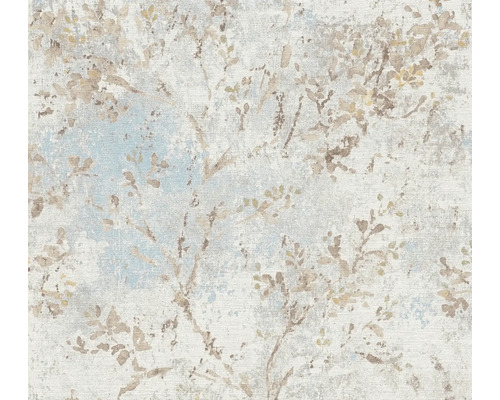 Vliestapete 39650-2 Stories of Life Äste Aquarell beige blau