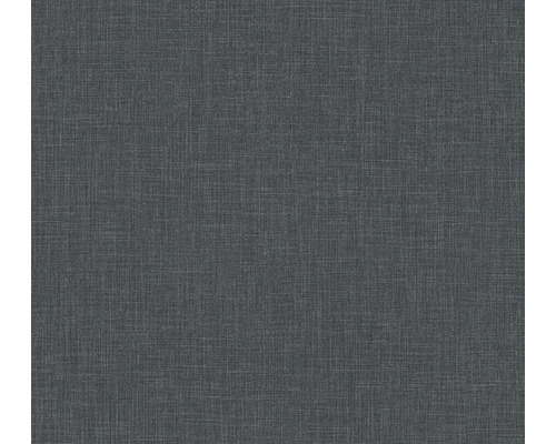 Vliestapete 39652-4 Stories of Life Uni Textiloptik schwarz grau Textil-Tapete mit feiner Gewebestruktur