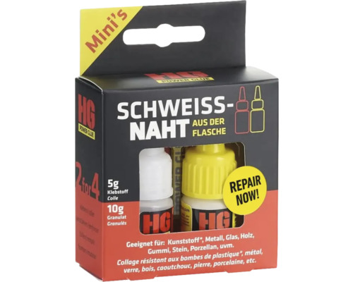 HG Power Glue Sekundenkleber Schweißnaht aus der Flasche 5 g Klebstoff und 10 g Granulat HG Power Glue Sekundenkleber Schweißnaht aus der Flasche 5 g Klebstoff und 10 g Granulat