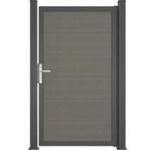 Gartentür aus Aluminium mit horizontalen Paneelen und Griff