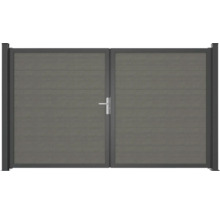 Doppeltor aus Aluminium mit horizontalen Paneelen und Griff