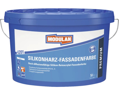 MODULAN 4201 Silikonharz-Fassadenfarbe weiß 5 l Eimer Silikonharz Fassadenfarbe