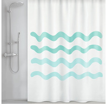 Duschvorhang mit Wellenmuster im Badezimmer