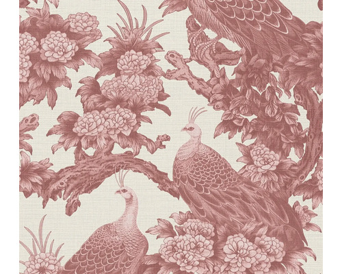 Vliestapete 39982-4 Metropolis by Michalsky 6 Pfau Blumen creme rot