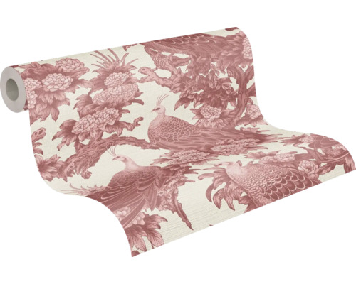 Tapetenrolle mit Vogel- und Blumenmuster