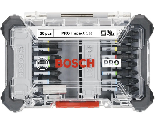 Bosch Schlagbohrer Bit Set, 36-teilig, in transparenter Aufbewahrungsbox