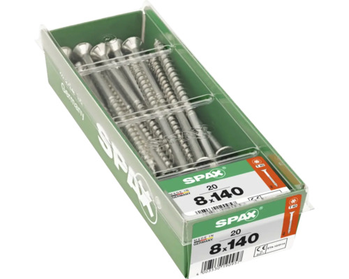 Packung mit 20 Schrauben, Größe 8x140 von Spax