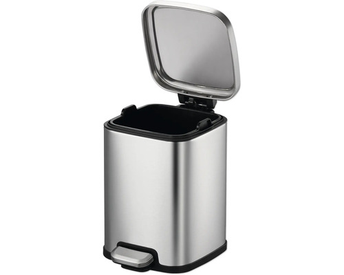 Edelstahl Treteimer mit offenem Deckel