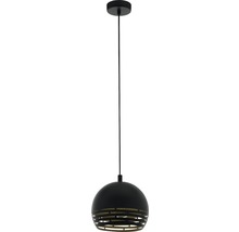 Schwarze Pendelleuchte mit dekorativem Muster