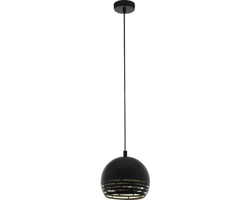 Schwarze Pendelleuchte mit dekorativem Muster