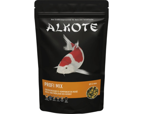 Teichfutter ALKOTE Profi Mix 6 mm 500g Koifutter für Fische über 30 cm, mit Betaglucane