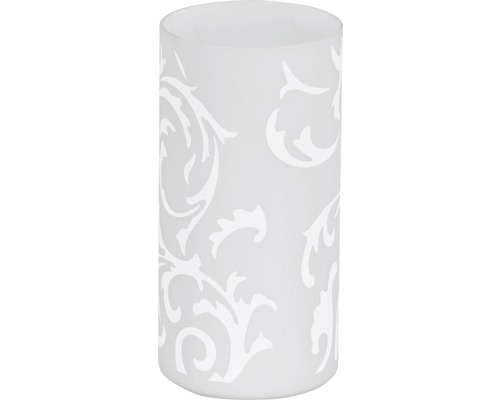 Windlicht aus Glas mit floralem Muster