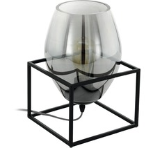 Tischleuchte 1-flammig HxBxL 30,5x20x20 cm Olival schwarz/rauchglas mit Kabelschalter