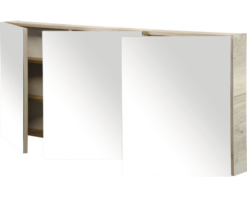 Spiegelschrank mit drei Türen und Holzrahmen