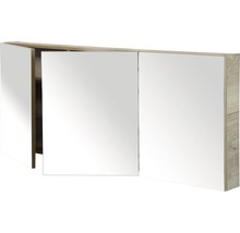 Spiegelschrank Sanox 160 x 13 x 65 cm eiche natur 3-türig