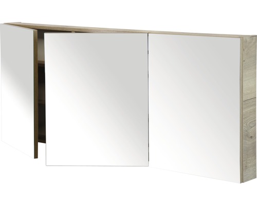 Spiegelschrank Sanox 160 x 13 x 65 cm eiche natur 3-türig