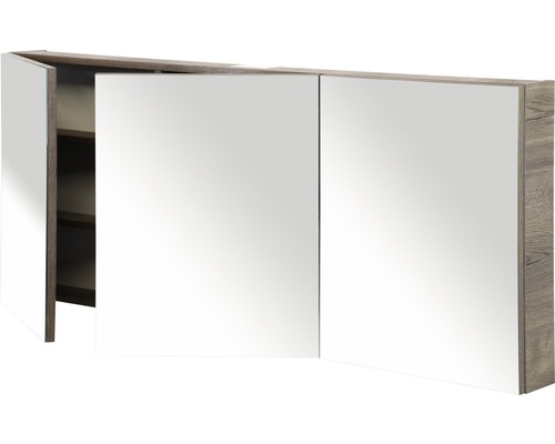 Spiegelschrank mit drei Türen und Regalböden