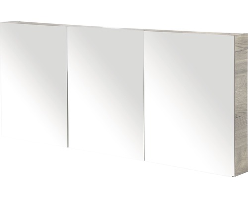 Spiegelschrank Sanox 160 x 13 x 65 cm tabacco 3-türig doppelt verspiegelte Türen