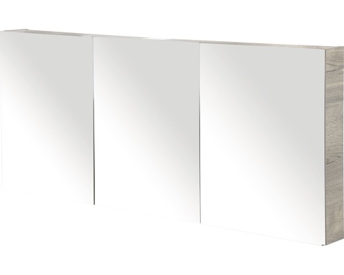 Spiegelschrank Sanox 160 x 13 x 65 cm tabacco 3-türig doppelt verspiegelte Türen Spiegelschrank mit drei Türen
