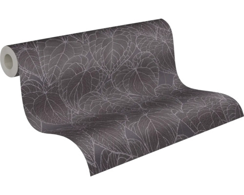 Vliestapete 78128-5 Daniel Hechter 7 Blätter lila grau metallic Rolle Tapete mit Blattmuster