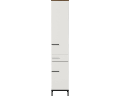 Hochschrank mit drei Schubladen und schmalen Griffen