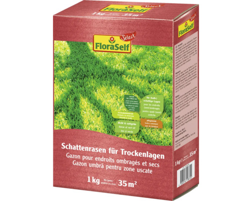 Schattenrasen für Trockenlagen FloraSelf Select 1 kg / 35 m² FloraSelf Schattenrasen für Trockenlagen, 1 Kilogramm Packung
