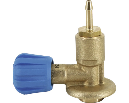 Messingventil mit blauem Drehknopf für Gase