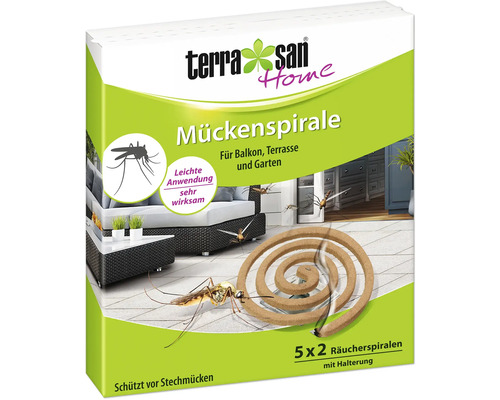 Mückenschutz terrasan Home Mückenspirale 10 Stück, Räucherspirale zur Mückenabwehr