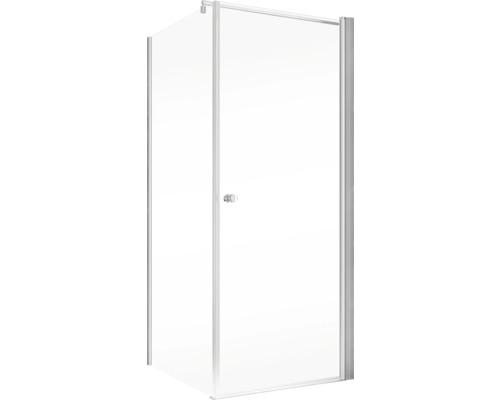 Eckdusche mit Tür aus Glas und Rahmen