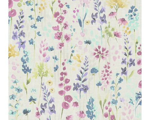 Vliestapete 39606-1 Aquarell Dreams Wildblumen blau weiß lila Blumenmuster Tapete mit bunten Blüten