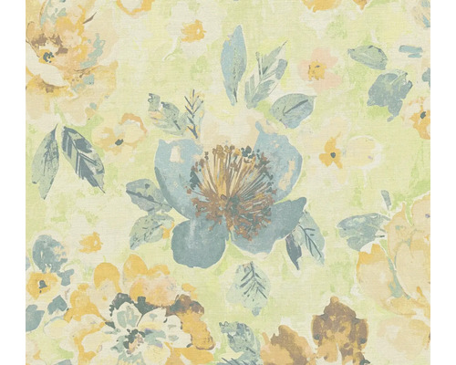 Vliestapete 39607-3 Aquarell Dreams Blumen gelb blau Tapete mit Blumenmuster
