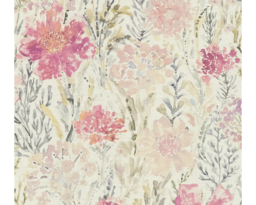 Vliestapete 39695-2 Aquarell Dreams Blumen weiß rosa Blumentapete mit Blütenmuster