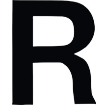 Klebebuchstabe "R" schwarz 35 mm