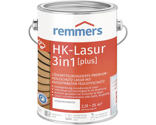 Remmers HK-Lasur 3in1 Sonderfarbton 2,5 l Remmers HK-Lasur 3in1 Holzschutzlasur im Metalleimer