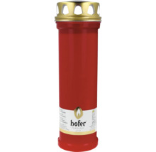 Grablicht mit Goldfarbener Spitze und rotem Gehäuse