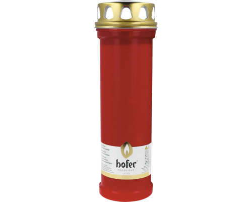 Grablicht mit Goldfarbener Spitze und rotem Gehäuse