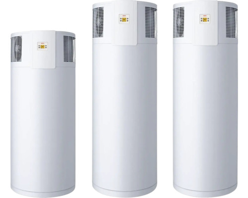 Drei Warmwasserspeicher mit Wärmepumpe