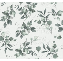 Vliestapete 39768-2 Pure Elegance Eukalyptus-Blätter weiß grün