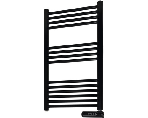 Elektrischer Badheizkörper Eurom Sani-Towel 500 80x50x3 cm 500 Watt schwarz Schwarzer elektrischer Handtuchwärmer mit horizontalen Heizstäben zur Badheizung.