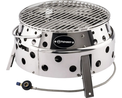 Gasgrill Atago Petromax Ø 34 cm inkl. Fettauffangschale,Grillrost edelstahl Petromax Atago Grill aus Edelstahl mit Grillrost und Gasanschluss