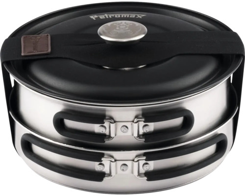 Petromax Kochtopfset aus Edelstahl mit Deckel und Transportriemen