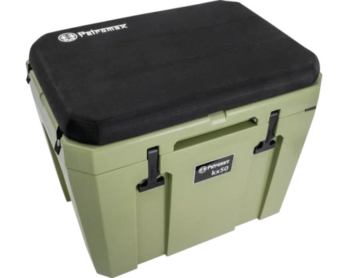 Petromax Kühlbox kx50 mit schwarzer Sitzauflage