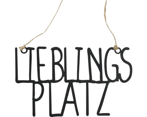 Dekoschild mit der Aufschrift Lieblingsplatz zum Aufhängen