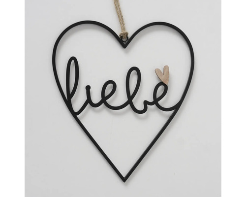 Dekorationsobjekt Herz mit dem Schriftzug Liebe aus Metall